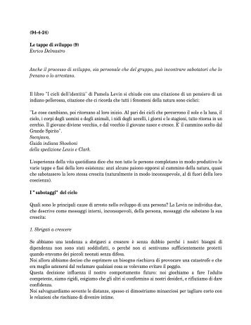07 Le tappe di sviluppo - PGS Italia