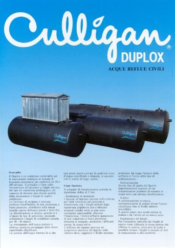 DUPLOX: acque reflue civili - Culligan Matrix Solutions