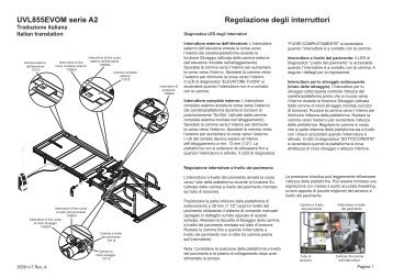 Regolazione degli interruttori UVL855EVOM serie A2