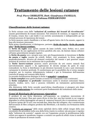 Dispense esercitazioni di soccorso chirurgico Prof. Chirletti
