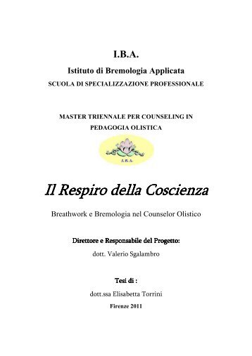 Tesi Counselor Olistico Elisabetta Torrini - pedagolistica