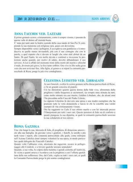 GENNAIO FEBBRAIO 2005 (Page 2) - fondazione giuseppe sarto