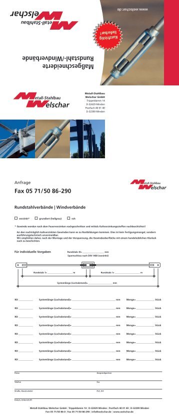 Maßgeschneiderte Rundstahl-/Windverbände - Metall-Stahlbau ...