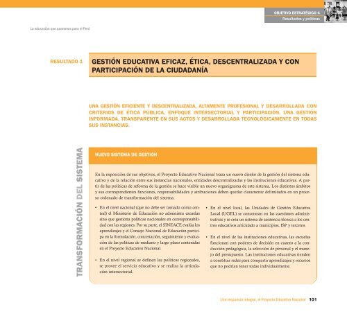 Proyecto Educativo Nacional al 2021 - Ministerio de Educación