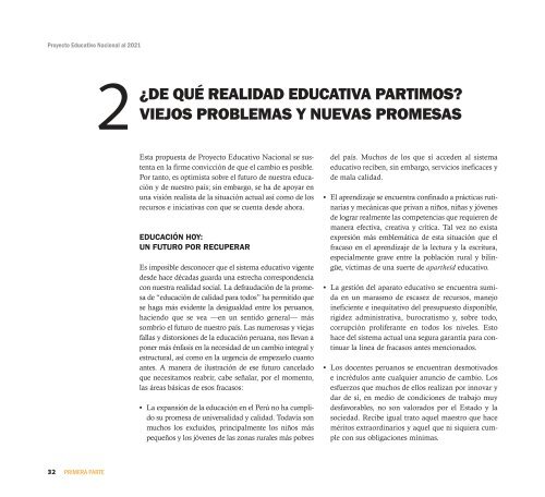 Proyecto Educativo Nacional al 2021 - Ministerio de Educación