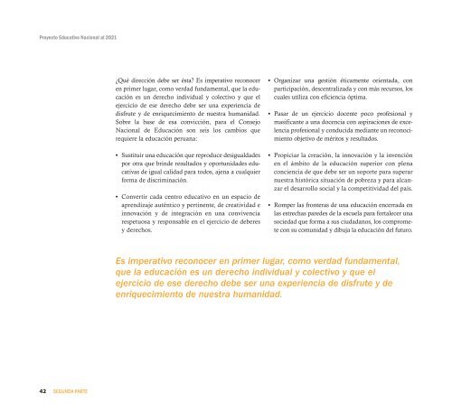 Proyecto Educativo Nacional al 2021 - Ministerio de Educación