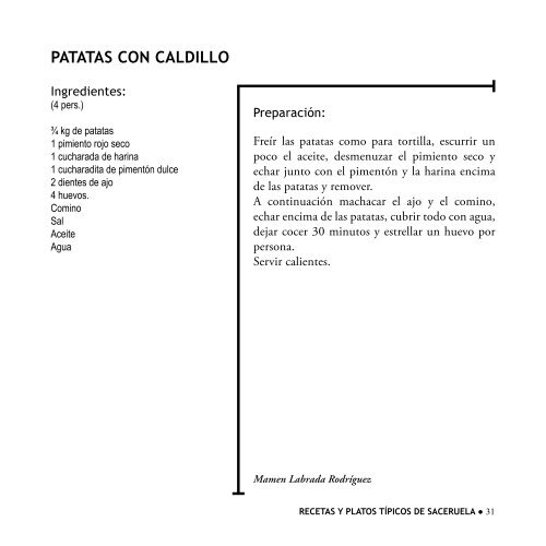 recetas y platos típicos de saceruela - Diputación Provincial de ...