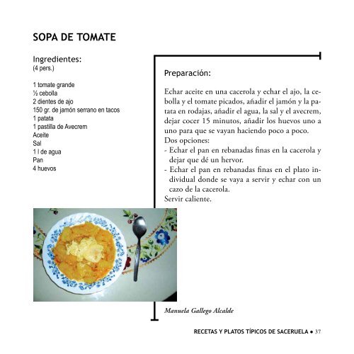 recetas y platos típicos de saceruela - Diputación Provincial de ...