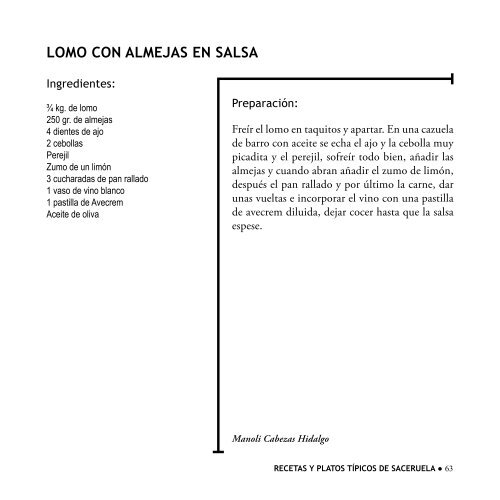 recetas y platos típicos de saceruela - Diputación Provincial de ...