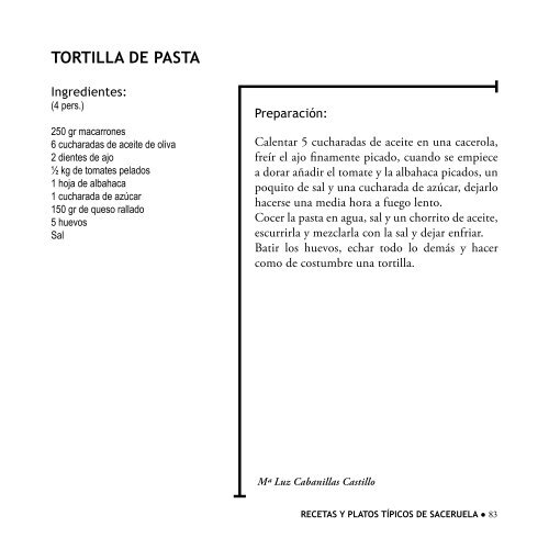 recetas y platos típicos de saceruela - Diputación Provincial de ...