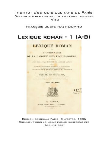 Lexique roman - 1 (A-B) - IEO París - Free