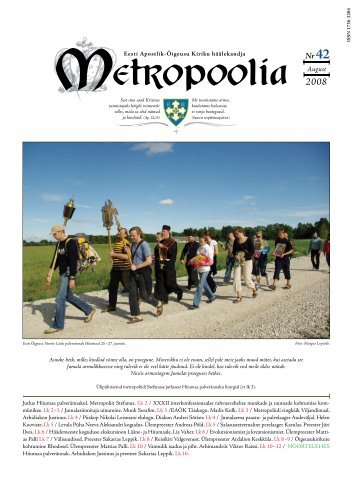 Metropoolia nr 42 august 2008 - Eesti Apostlik-Õigeusu Kirik