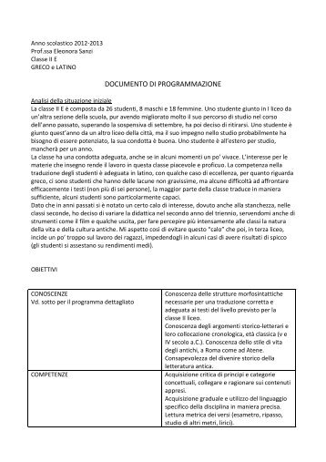 documento di programmazione - Liceo Classico Luciano Manara