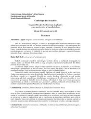 Rezumatele lucrărilor - Facultatea de Istorie şi Filosofie