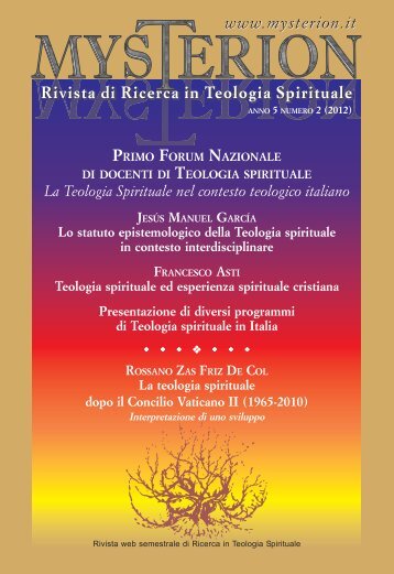 Mysterion - Rivista di Ricerca in Teologia Spirituale