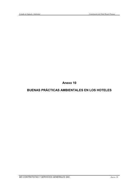 Anexo 10 BUENAS PRÁCTICAS AMBIENTALES EN LOS HOTELES