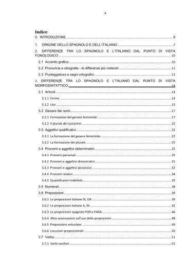 2. DIFFERENZE TRA LO SPAGNOLO E L'ITALIANO DAL ... - Theses