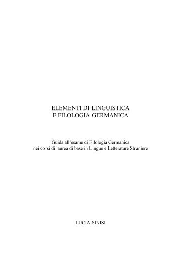 Elementi di linguistica germanica - Lingue e Letterature Straniere