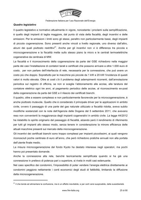 analisi del mercato della microcogenerazione in italia con ... - Fire