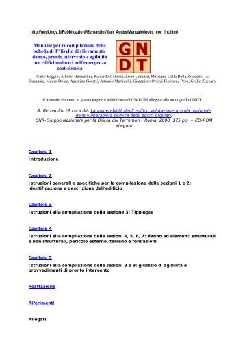 Manuale per la compilazione delle schede AeDES - Comune di ...