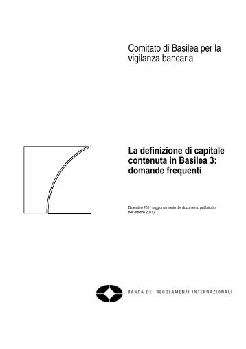 La definizione di capitale contenuta in Basilea 3: domande ... - BIS