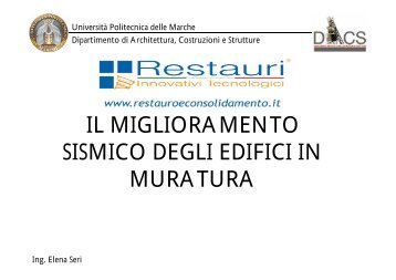 Il miglioramento sismico di edifici in muratura