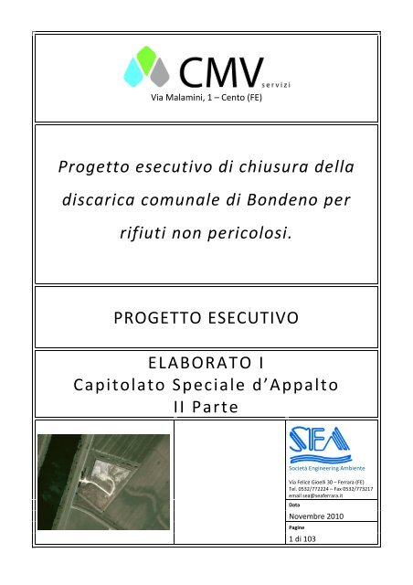 Progetto esecutivo di chiusura della discarica ... - CMV Servizi