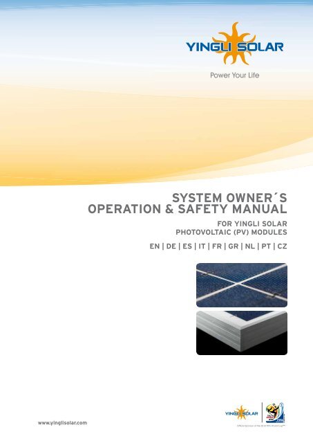 system owner´s operation & safety manual for yingli solar photovoltaic