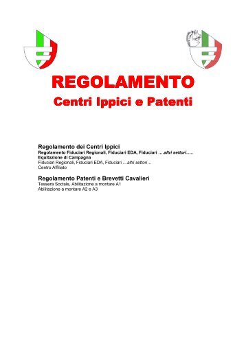 Regolamento Centri e Patenti (PDF) - Sport Nazionale