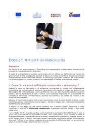 Dossier: ATTIVITA' IN FRANCHISING - Provincia di Cuneo