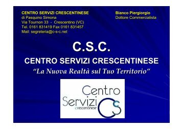 PRESENTAZIONE CSC - centro servizi crescentinese