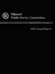 1993 PSC Annual Report - Missouri Public Service Commission