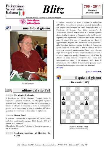 Blitz 766 - 2011 - Federazione Scacchistica Italiana