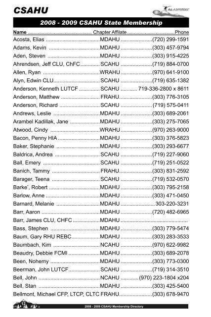 2008-2009 Membership Directory - Fairway Graphics, LLC