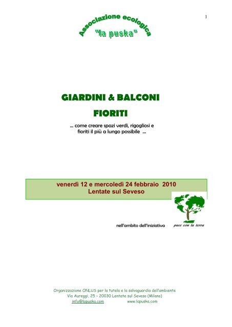 Giardini e balconi fioriti - la Puska