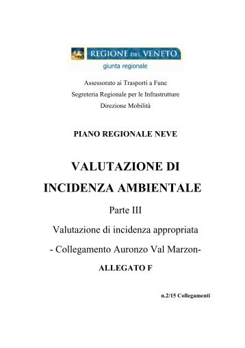 Collegamento Auronzo - Val Marzon - Regione Veneto