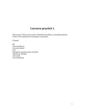 Lucrari practice histologie - OvidiusMD