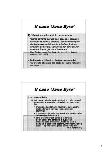 Il caso Jane Eyre - Università degli Studi di Teramo