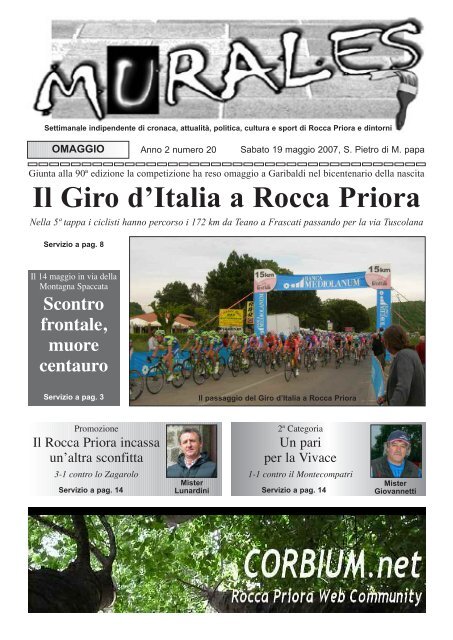Il Giro d'Italia a Rocca Priora - murales ONline