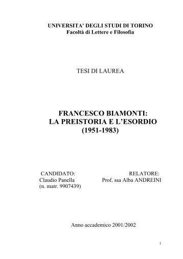 tesi di C. PAN CO BIAMONTI - Francesco Biamonti