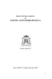 BOLLETTINO DIOCESANO N. 2 2009.pdf - Diocesi Ugento