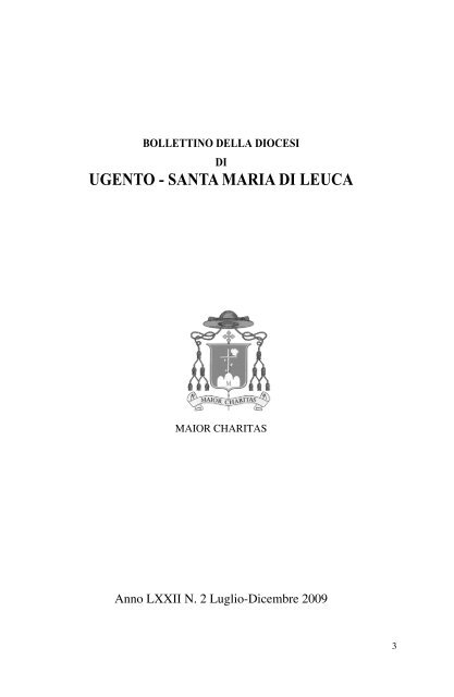 BOLLETTINO DIOCESANO N. 2 2009.pdf - Diocesi Ugento