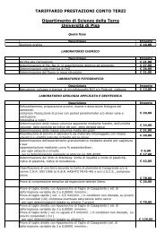 Tariffario prestazioni a pagamento - Dipartimento di Scienze della ...