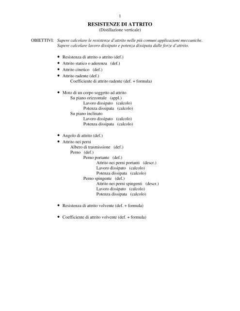 RESISTENZE DI ATTRITO - Pesenti