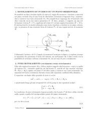 1. ROTOLAMENTO DI UN DISCO SU UN PIANO ORIZZONTALE Si ...