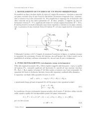 1. ROTOLAMENTO DI UN DISCO SU UN PIANO ORIZZONTALE Si ...