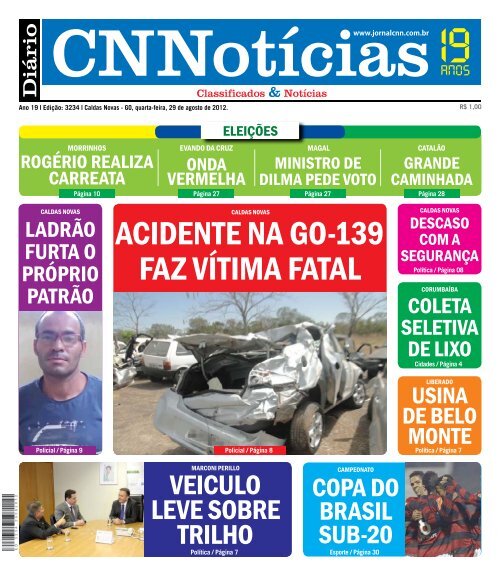 ACIDENTE NA GO-139 FAZ VíTIMA FATAL - É Mais - Notícias ...