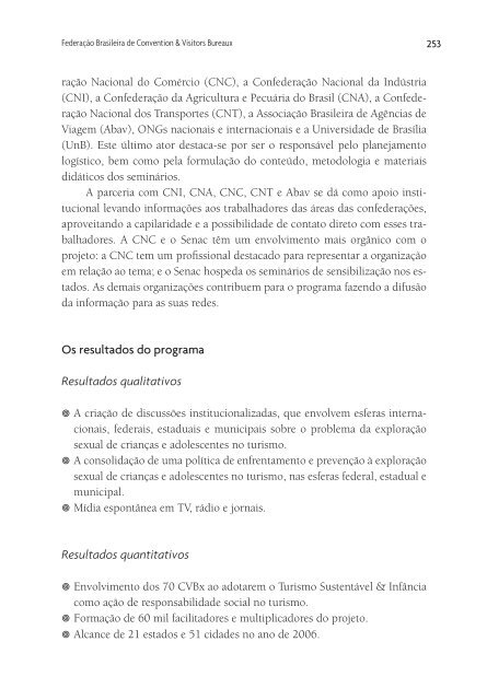 O setor turístico versus a exploração sexual na - Ministério do Turismo