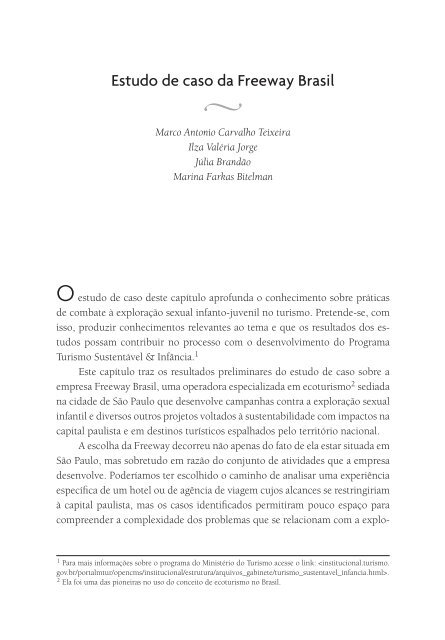 O setor turístico versus a exploração sexual na - Ministério do Turismo