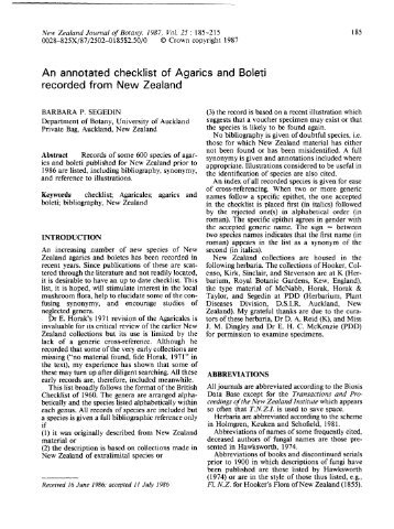 An annotated checklist of Agarics.pdf - ResearchSpace@Auckland